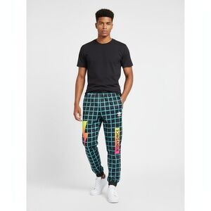 adidas Jeremy Scott Jogger Pants Mens Size Medium Black Grid Print Streetwear
